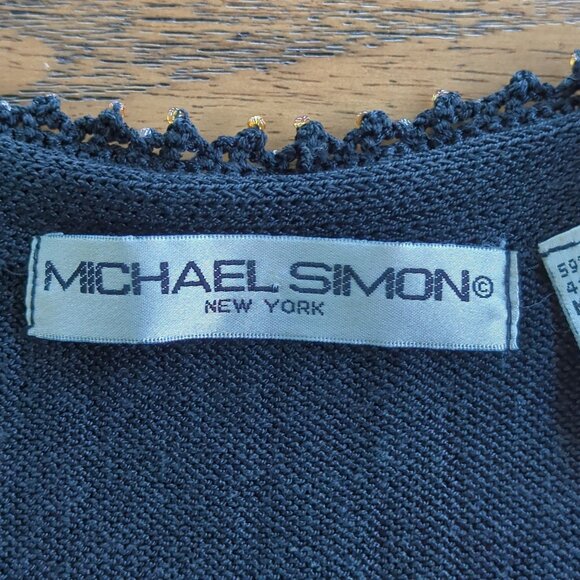 Michael Simon Beaded Y2K Vest Women’s Sweater Sz S Celestial Stars Moon Sequin - Picture 7 of 16